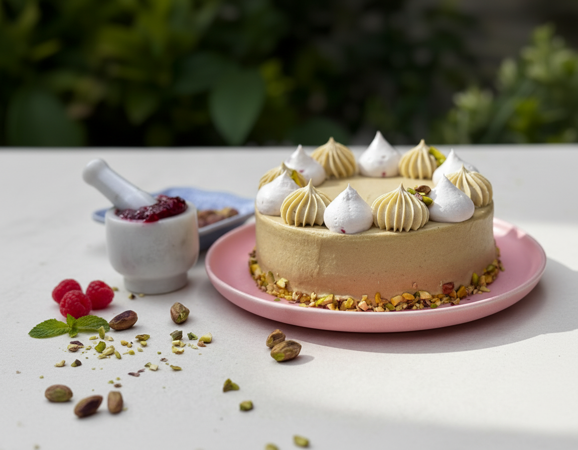 Pistachio Raspberry Cake