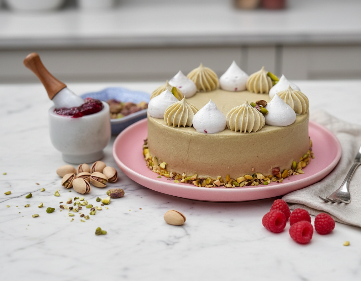 Pistachio Raspberry Cake Thumbnail