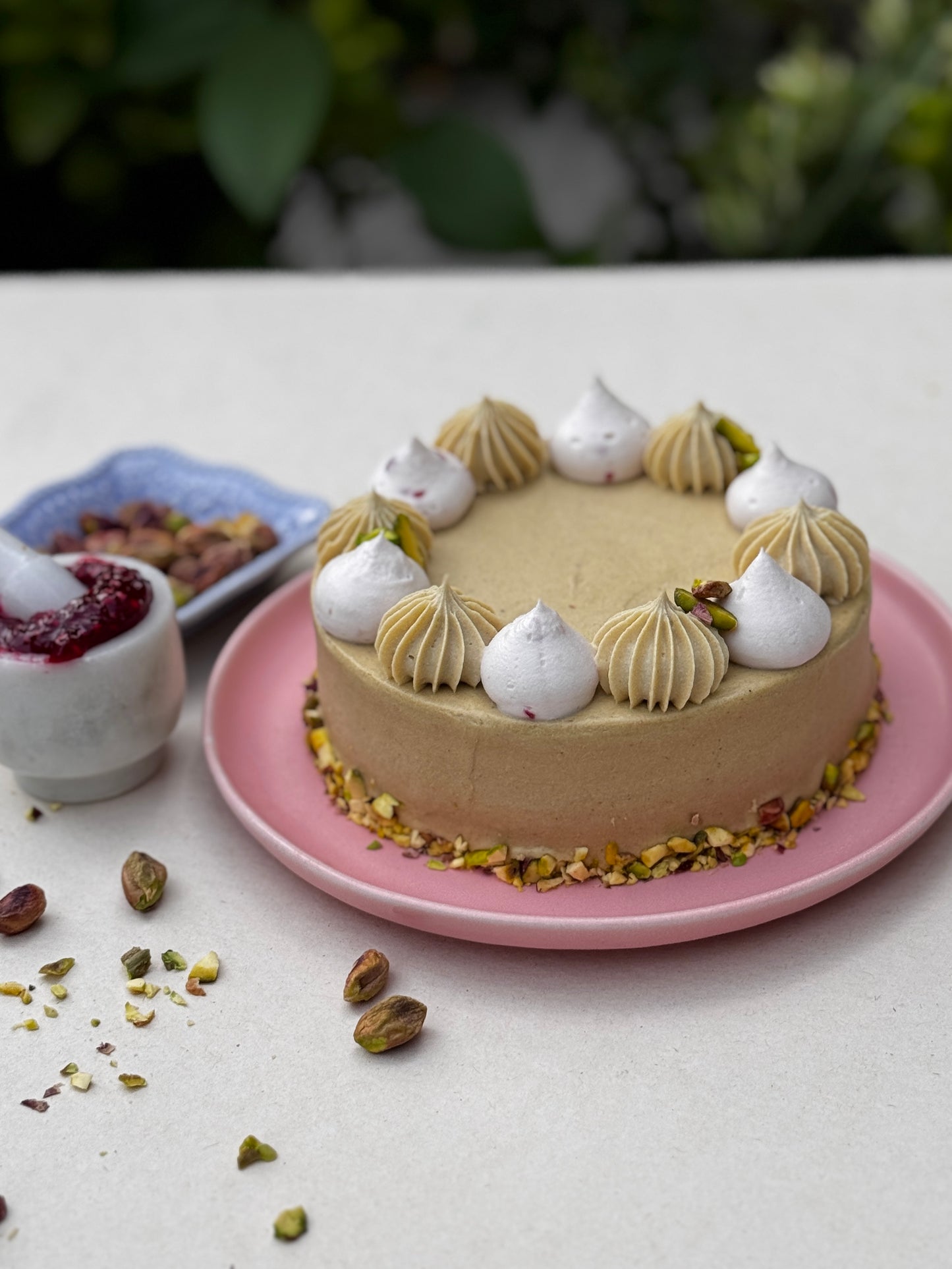 Pistachio Raspberry Cake