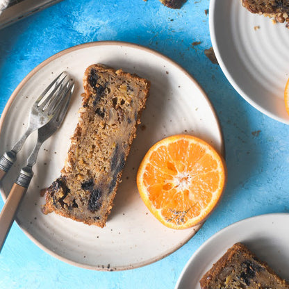 Orange Walnut Chocolate Tea Cake Slice