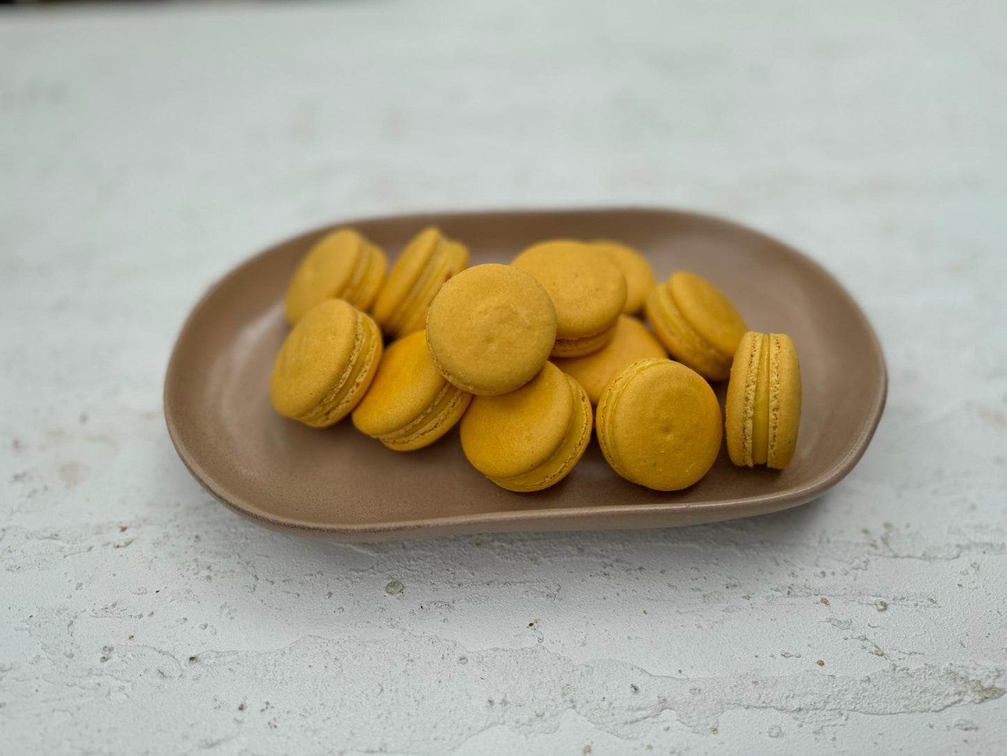 Eggless Mango Macarons